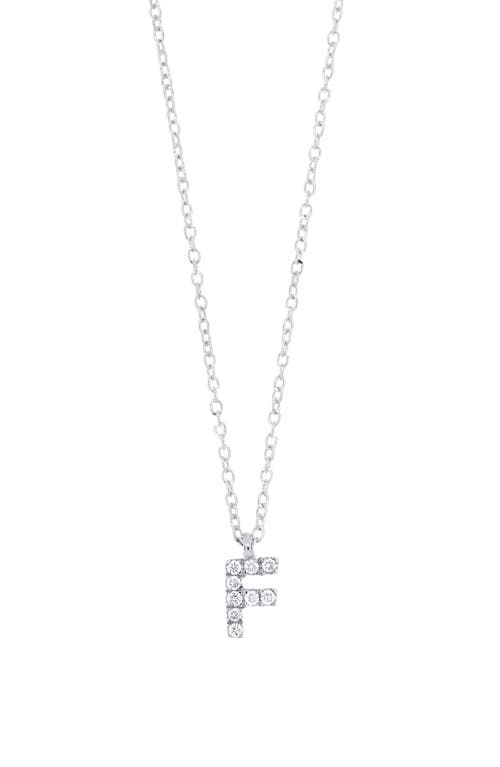 Bony Levy Icon Diamond Initial Pendant Necklace in 18K White Gold - F
