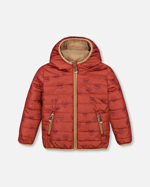Deux Par Deux Baby Boy's Quilted Mid-Season Jacket Printed Dogs Rust at Nordstrom