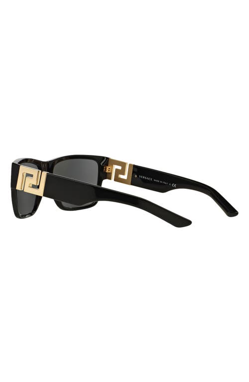 Versace Square-frame Sunglasses In Black/grey Solid