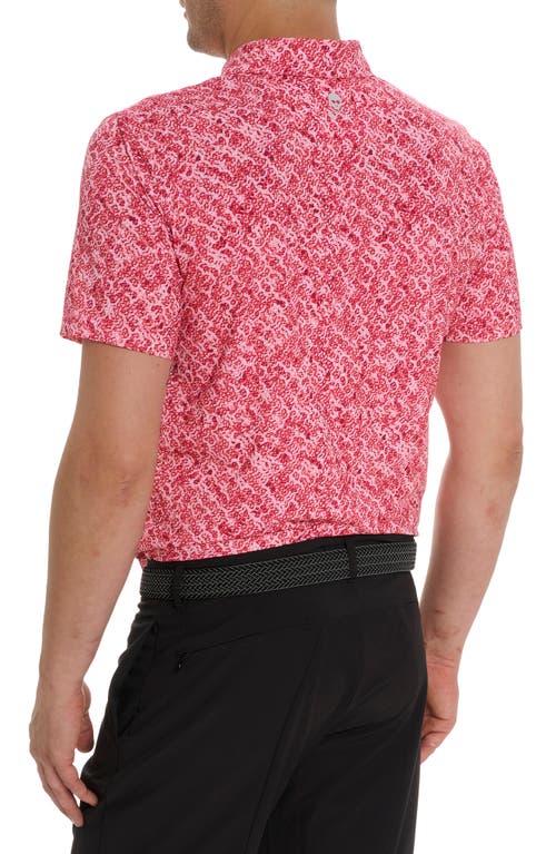 Shop Robert Graham Tyne Geo Pattern Performance Golf Polo In Coral