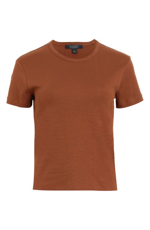 Shop Allsaints Stevie Cotton T-shirt In Sugar Brown