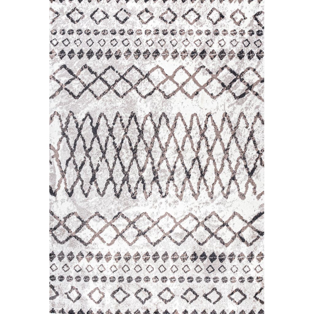 Jonathan Y Aksil Moroccan Diamond Area Rug In Ivory/brown