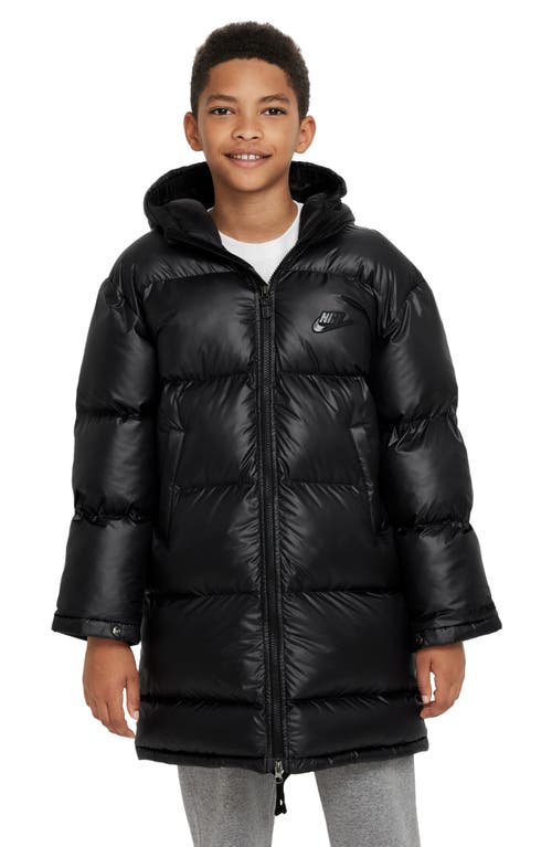Nike Kids' Therma-FIT Ultimate Repel Water Repellent Puffer Jacket in Black/Black/Anthracite at Nordstrom, Size Xl
