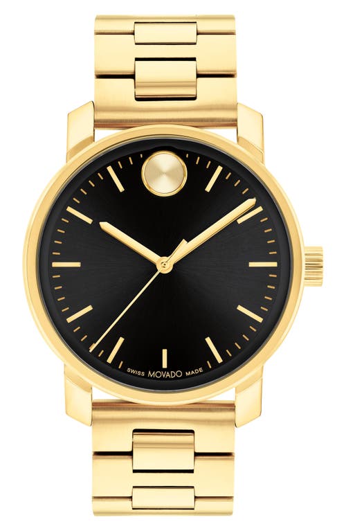 Shop Movado Bold Access Bracelet Watch, 41mm In Black/yellow Gold