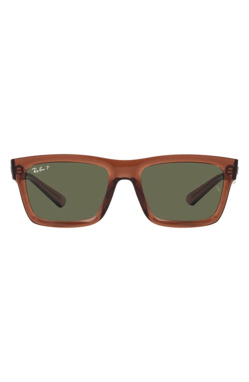 Ray-Ban Warren 57mm Polarized Rectangular Sunglasses in Transparent at Nordstrom