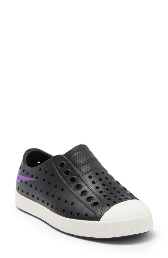 Native Shoes Kids' Jefferson Water Friendly Perforated Slip-on In Jiffy Black/ Shlwht/ Strlght