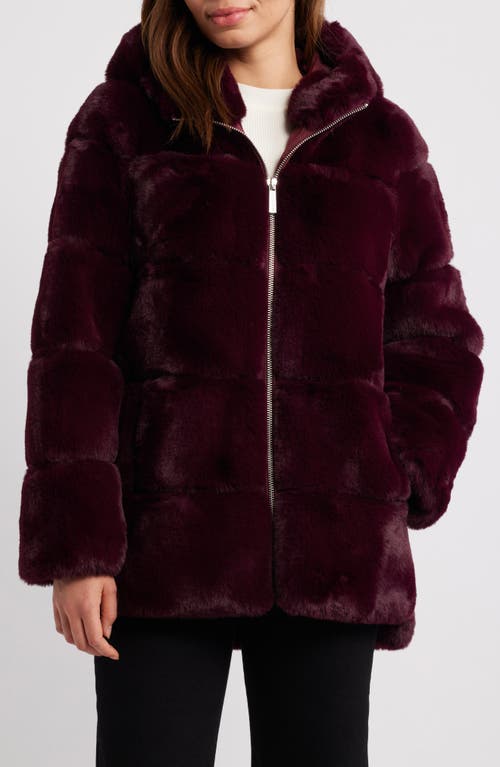 Michael Kors Faux Fur Jacket in Merlot 