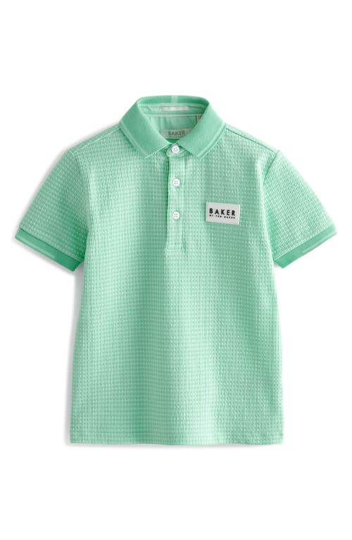 Baker by Ted Kids' Textured Cotton Polo Green at Nordstrom,