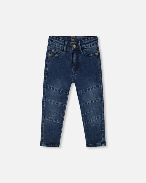 Shop Deux Par Deux Little Boy's Stretch Jeans Straight Leg Dark Blue Denim In Navy Denim