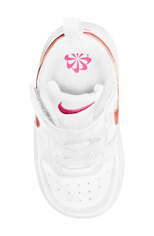 Shop Nike Kids' Court Borough Low Recraft Sneaker In White/orange/pinksicle