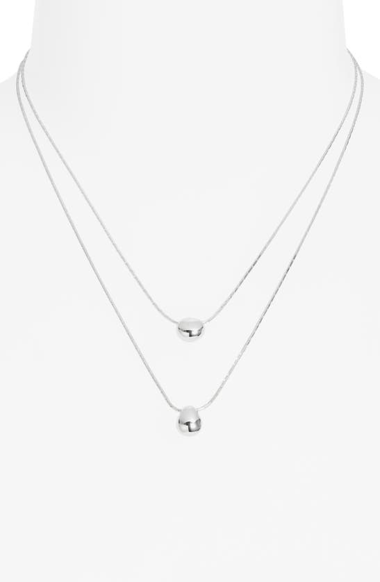 Shop Nordstrom Demi Fine Double Droplet Layered Necklace In Sterling Silver Plated