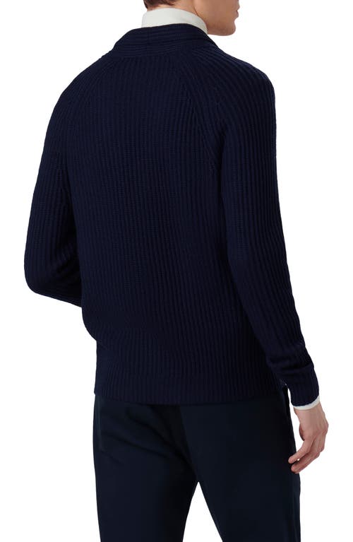 Bugatchi Men's Long-sleeve Wool-blend Cardgian In Navy