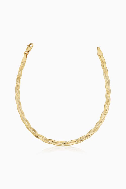 Oradina 10k Gold Now & Forever Herringbone Bracelet In Yellow Gold