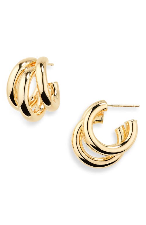 Nordstrom Rack Triple Design Hoop Earrings In Gold