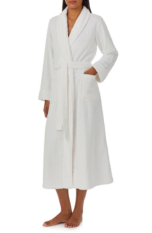 Shop Lauren Ralph Lauren Cable Jacquard Long Robe In White