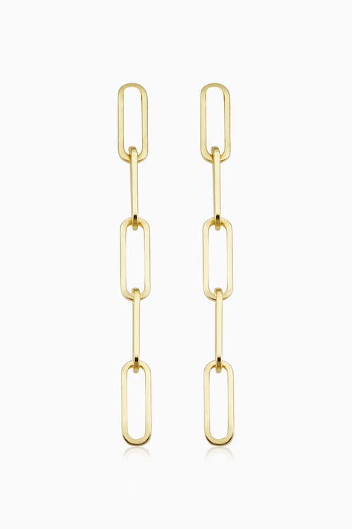 ORADINA ORADINA 14K YELLOW GOLD VENICE LINK DROP EARRINGS 