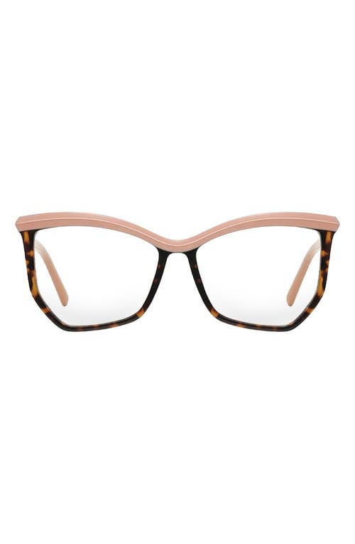 Fifth & Ninth Maggie 54mm Cat Eye Blue Light Blocking Glasses in Tan Torte at Nordstrom