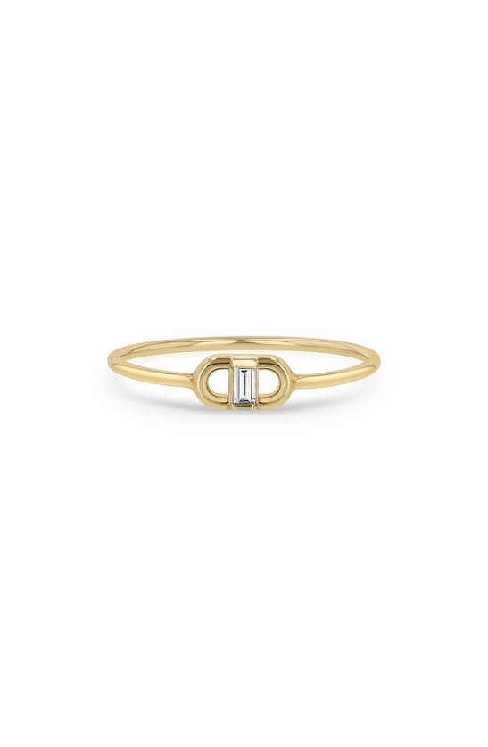Shop Zoë Chicco Diamond Oval Link Ring In Yellow Gold