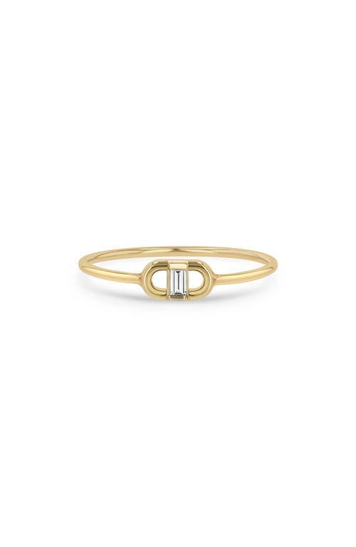 Zoë Chicco Diamond Oval Link Ring in Yellow Gold at Nordstrom, Size 7