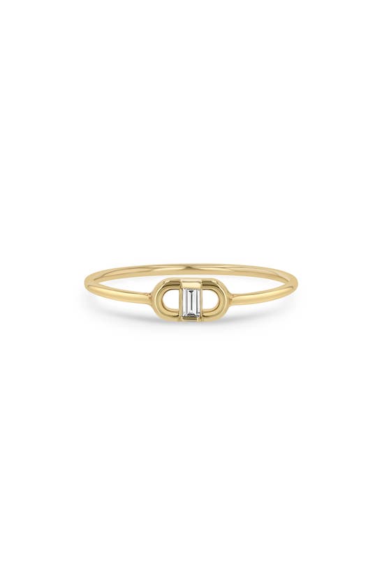 Zoë Chicco Diamond Oval Link Ring In Yellow Gold