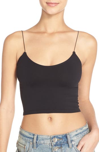 New Free People Intimately Seamless Scoop Black Camisole Tank Top Size XS/S