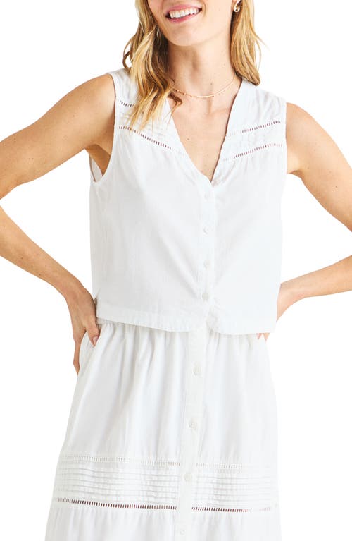 Splendid Callan Openwork Sleeveless Button-Up Shirt in White at Nordstrom, Size Large