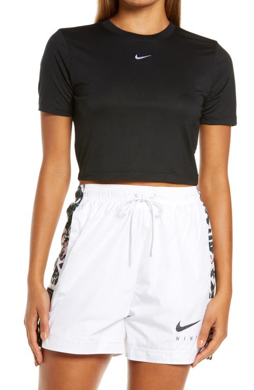 Nike Sportswear Essential Crop T-Shirt in Black/White
