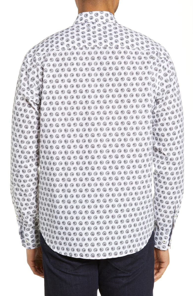 Bugatchi Classic Fit Print Cotton Shirt, Alternate, color, 