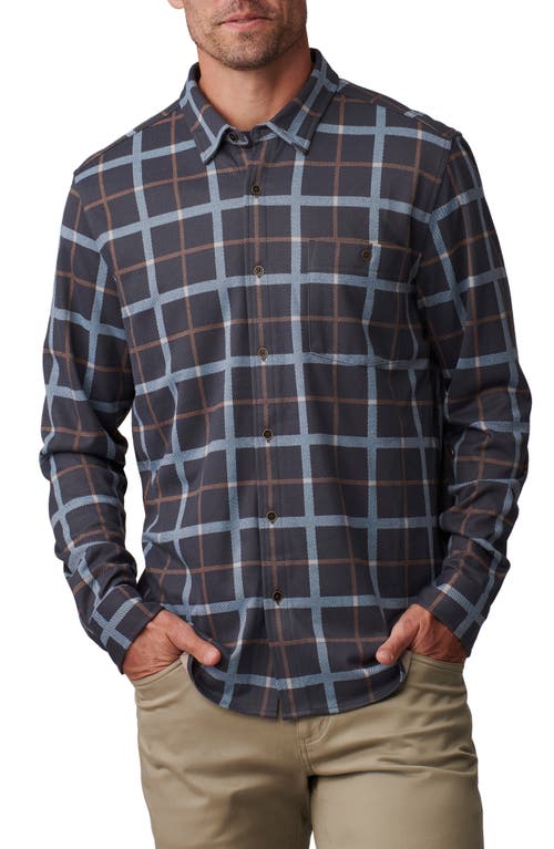 Hardy Check Flannel Button-Up Shirt in Navy Windowpane