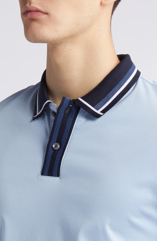 Shop Hugo Boss Boss Phillipson Cotton Polo In Light Blue