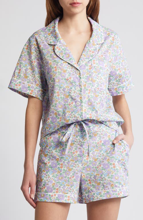 Classic Tana Floral Cotton Short Pajamas in Lilac