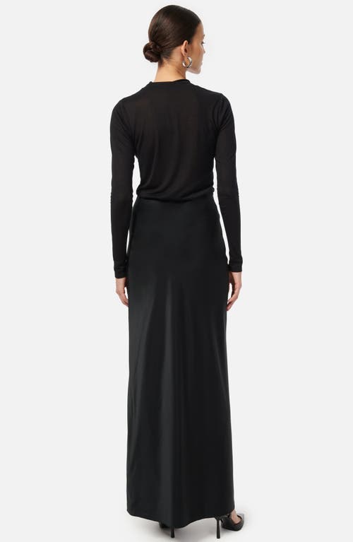 Cami Nyc Slit Hem Stretch Silk Charmeuse Maxi Skirt In Black
