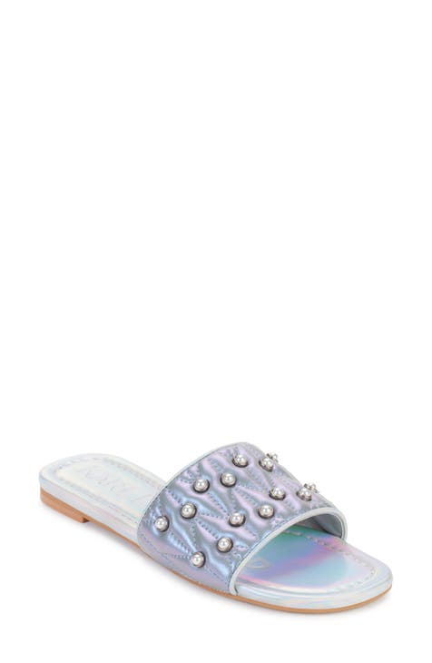 Madyson Imitation Pearl Slide Sandal (Women)