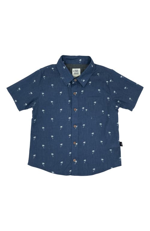 Feather 4 Arrow Island Palm Short Sleeve Button-Up Shirt Navy at Nordstrom,
