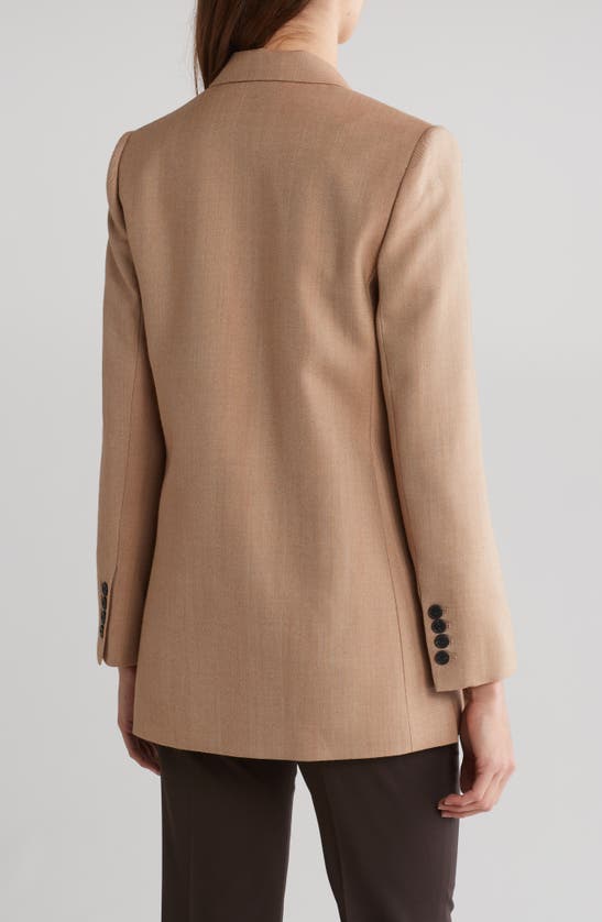 Shop Rebecca Taylor Double Breasted Woold Blend Sport Coat In Camel Combo