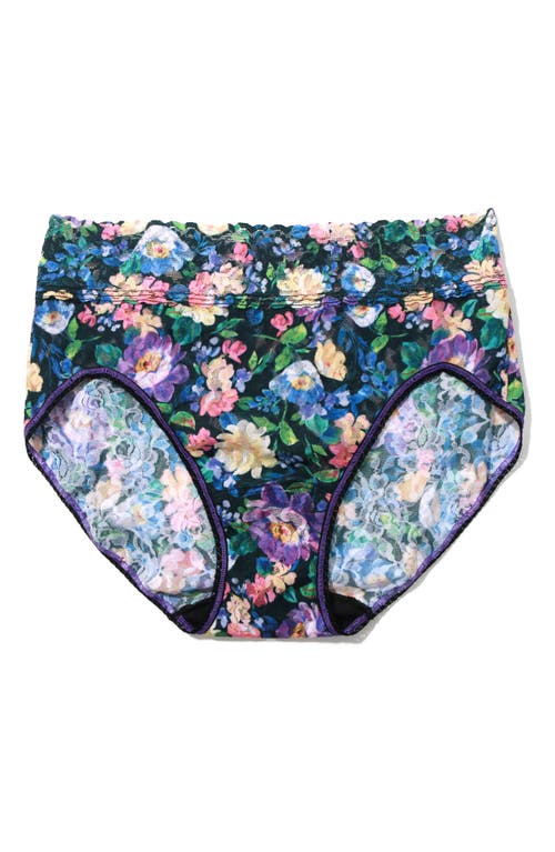 Hanky Panky Printed Signature Lace French Brief In Dream Garden Black