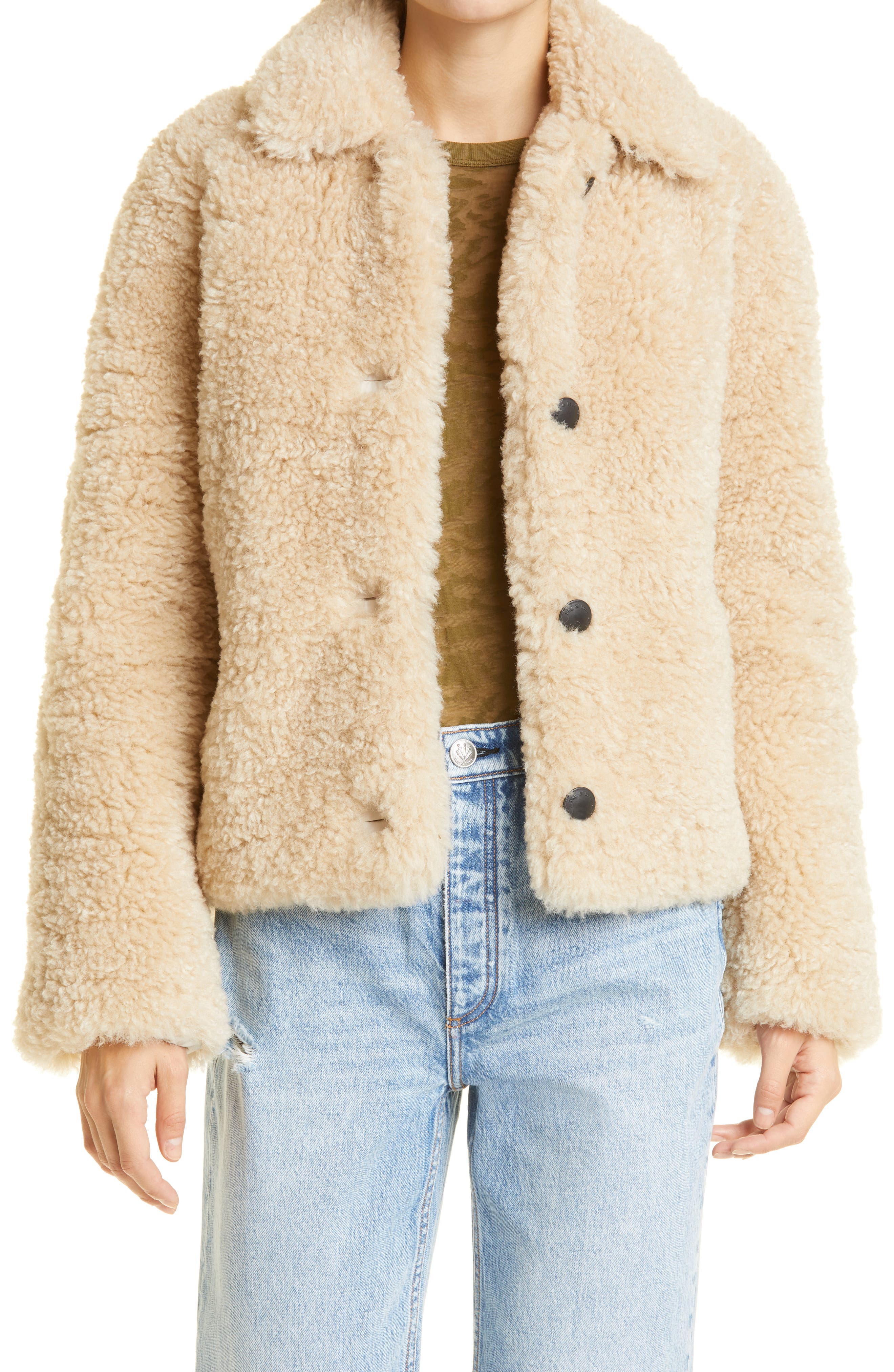 Women's Beige Faux Fur \u0026 Teddy Coats 