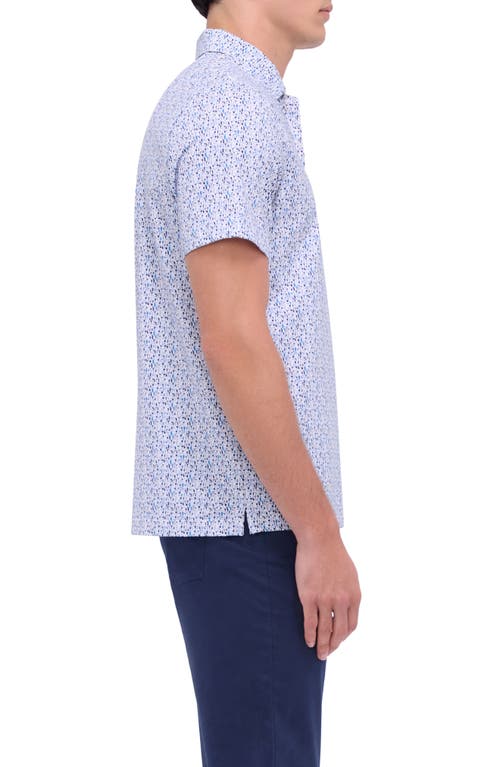 Shop Bugatchi Victor Ooohcotton® Cocktail Print Polo In Cobalt