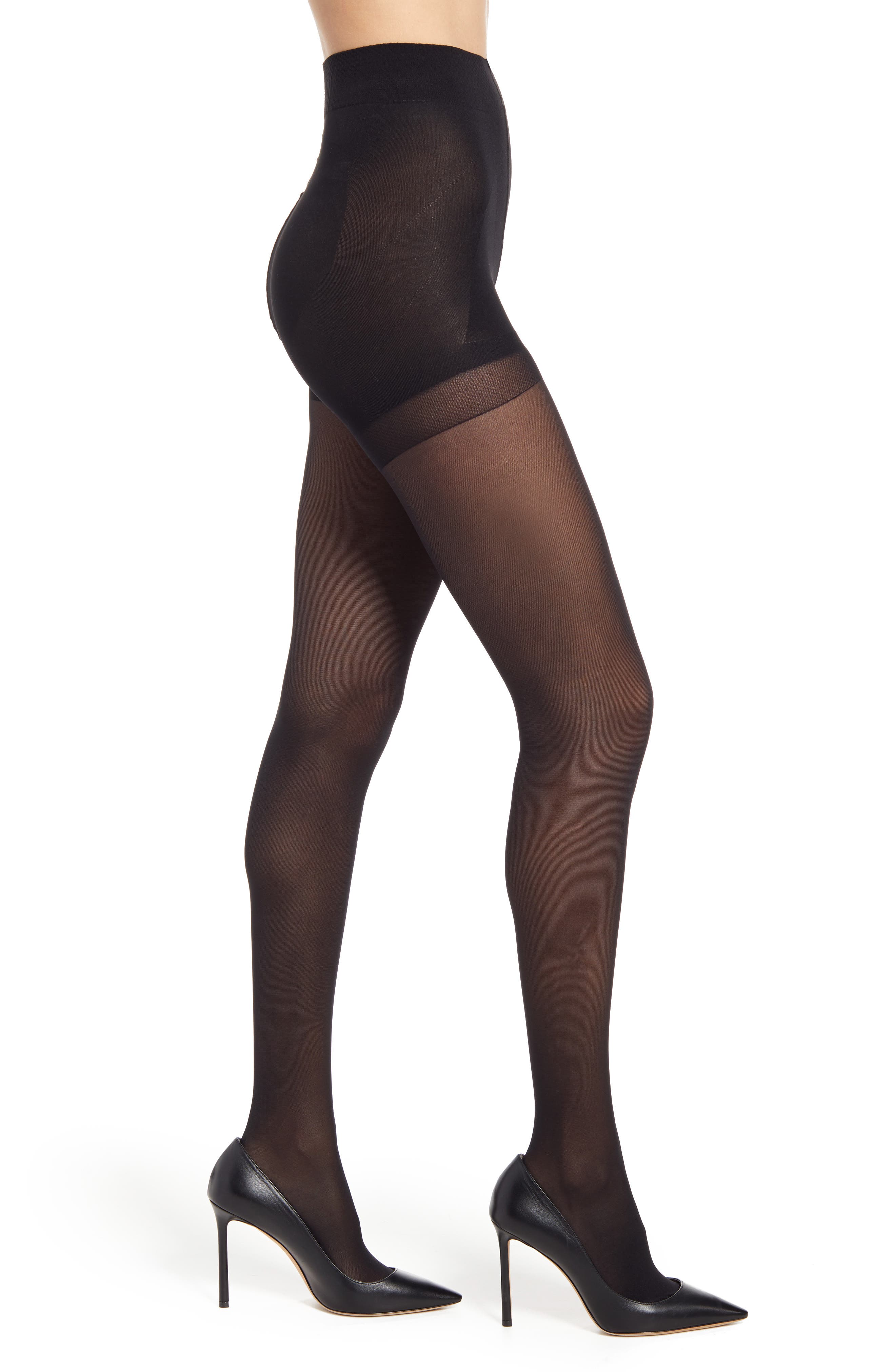 Swedish Stockings Anna Control Top Semi Opaque Tights in Charcoal at Nordstrom