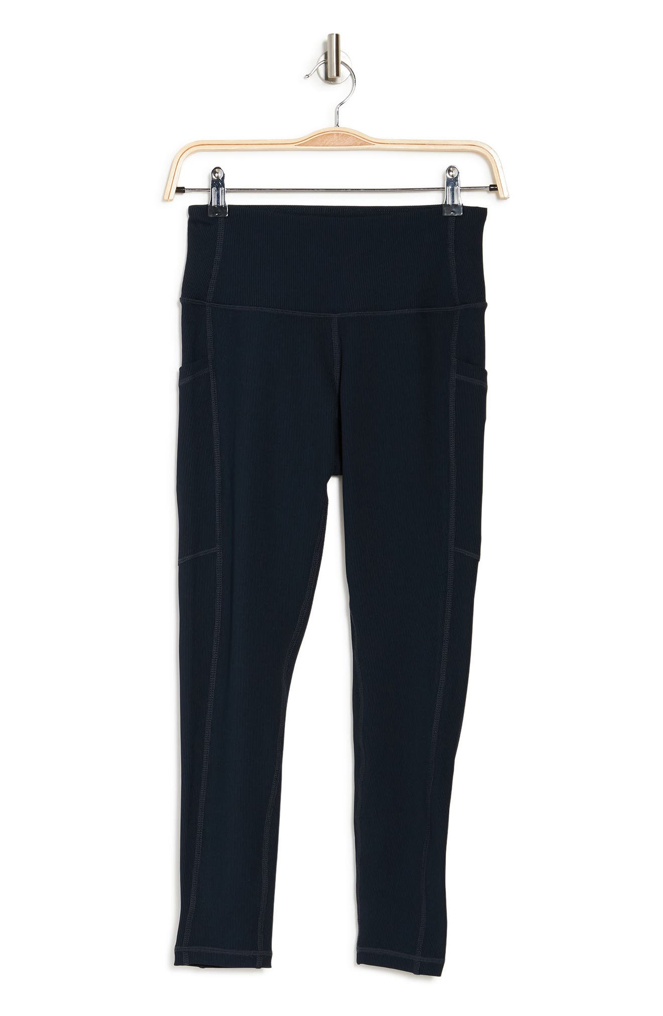 Z By Zella Daily High Waist Ribbed Pocket Leggings In Navy Sapphire