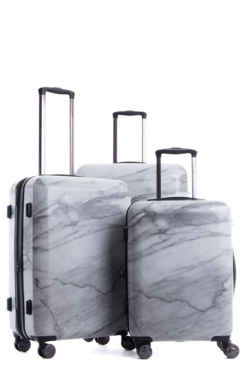 CALPAK Astyll 3-Piece Marbled Luggage Set in White