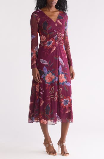 VINCE long sleeve gorgeous floral midi buy dress size MEDIUM