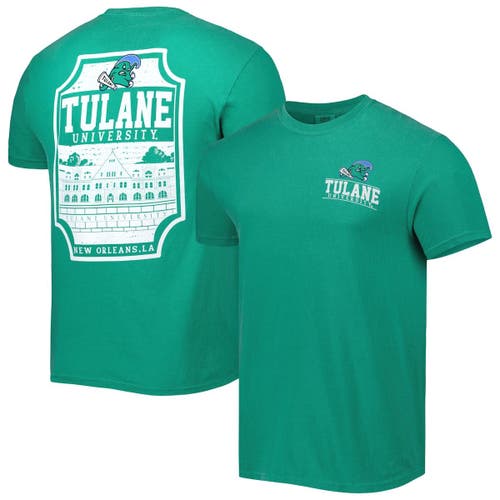 IMAGE ONE Men's Green Tulane Green Wave Logo Campus Icon T-Shirt