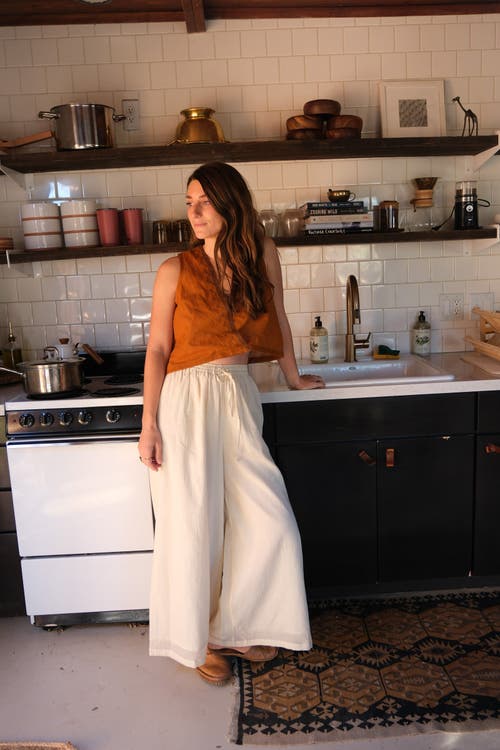 Shop World Of Crow Wide-legged Relaxed Pants In White