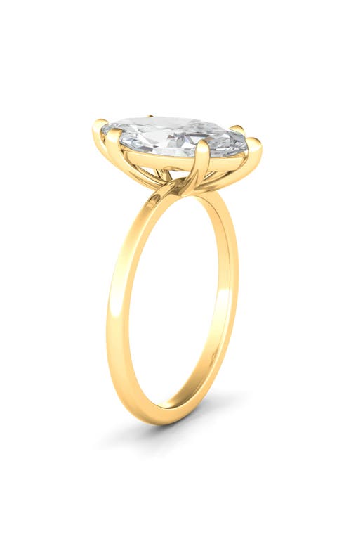 Hautecarat Marquise Cut Lab Created Diamond Ring In 2.50 Ctw 18k Yellow Gold
