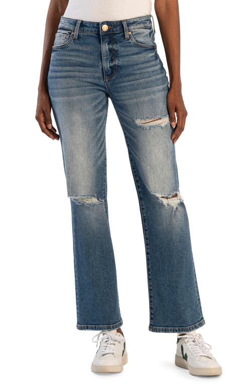 KUT from the Kloth Nadia High Waist Ripped Flare Jeans Reduced at Nordstrom,