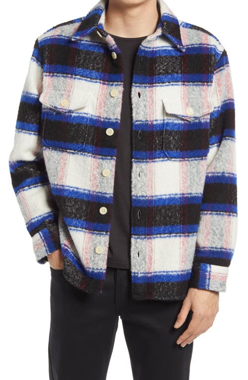 AllSaints Rayado Check Button-Up Shirt in White