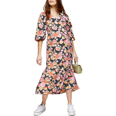 Topshop Pastel Dream Wrap Maternity Dress, US (fits like 6-8) - Black
