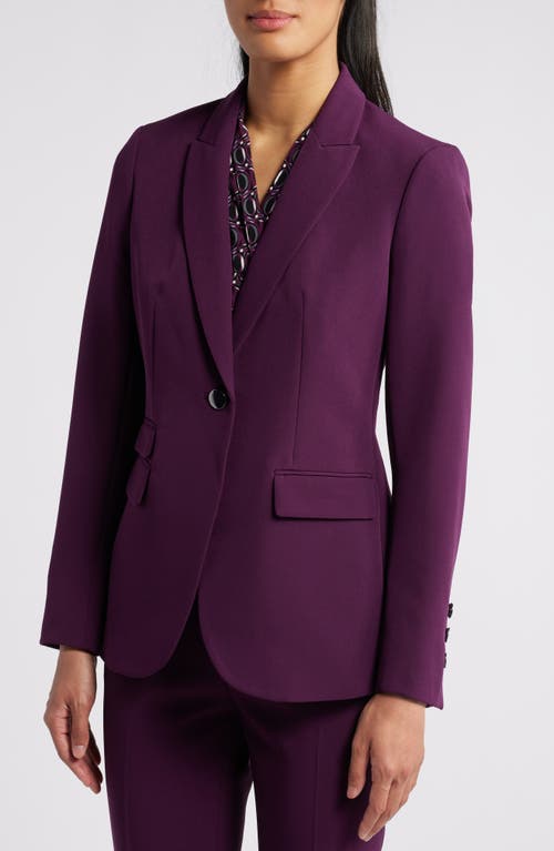 Shop Anne Klein Anne Triple Pocket Stretch Blazer In Deep Plum