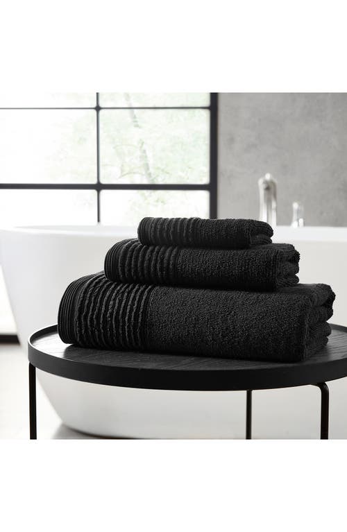 Vera Wang Sculpted Pleat 6-piece Bath Towel, Hand Towel & Washcloth Set In Black